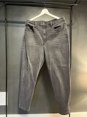 High-Rise Grey Straight Leg Jeans